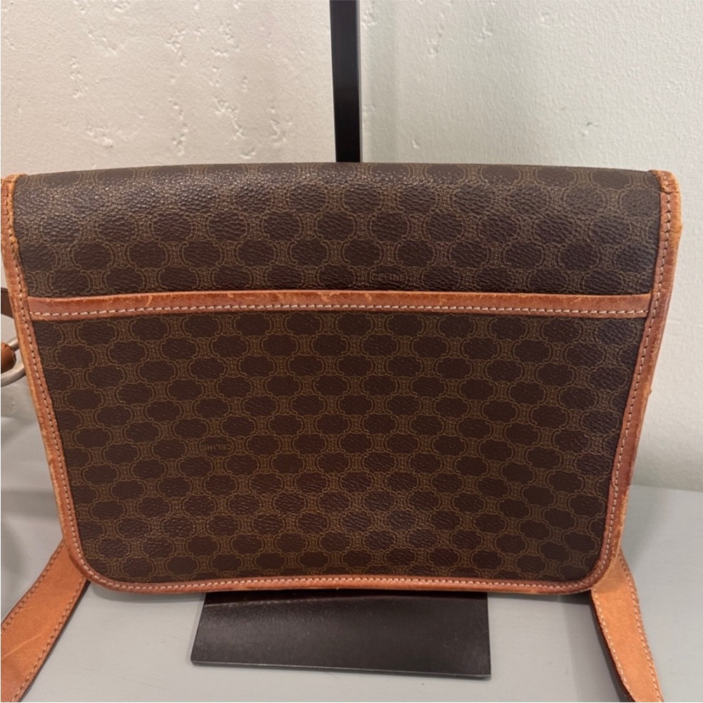 CELINE vintage Macadam DM96 Shoulder Bag Pochette Brown PVC/leather - Picture 4 of 11